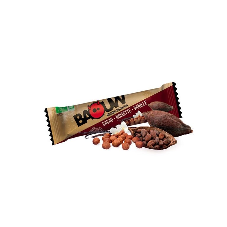 Barre énergetique- bio cacao noisette vanille baouw