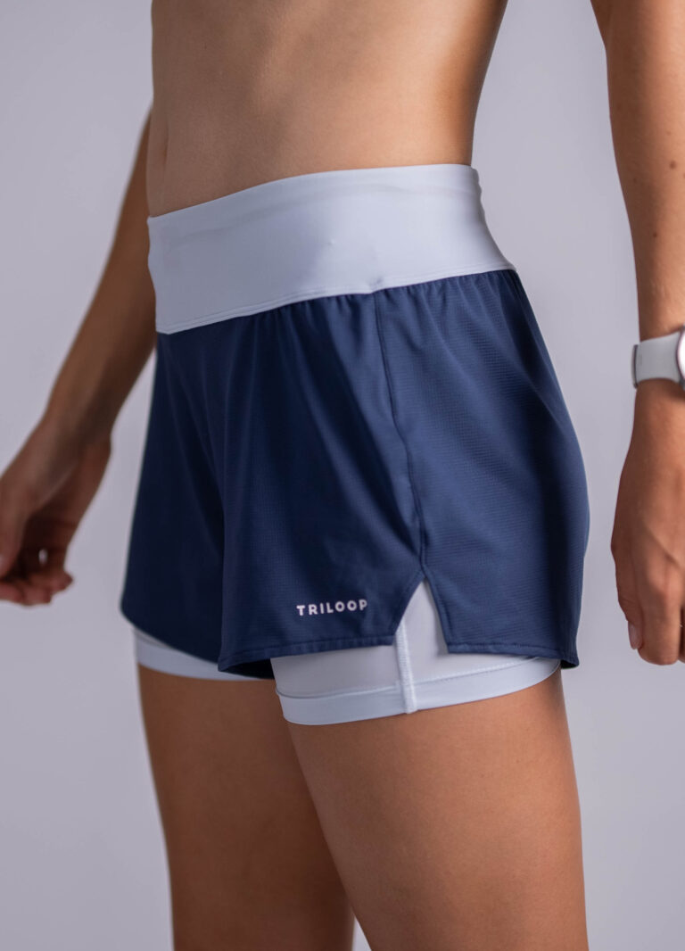 Muntanya.fr propose toute une gamme de produits adaptés pour les sportifs. Retrouvez les shorts femme Triloop de fabrication française. vue de côté détaillée